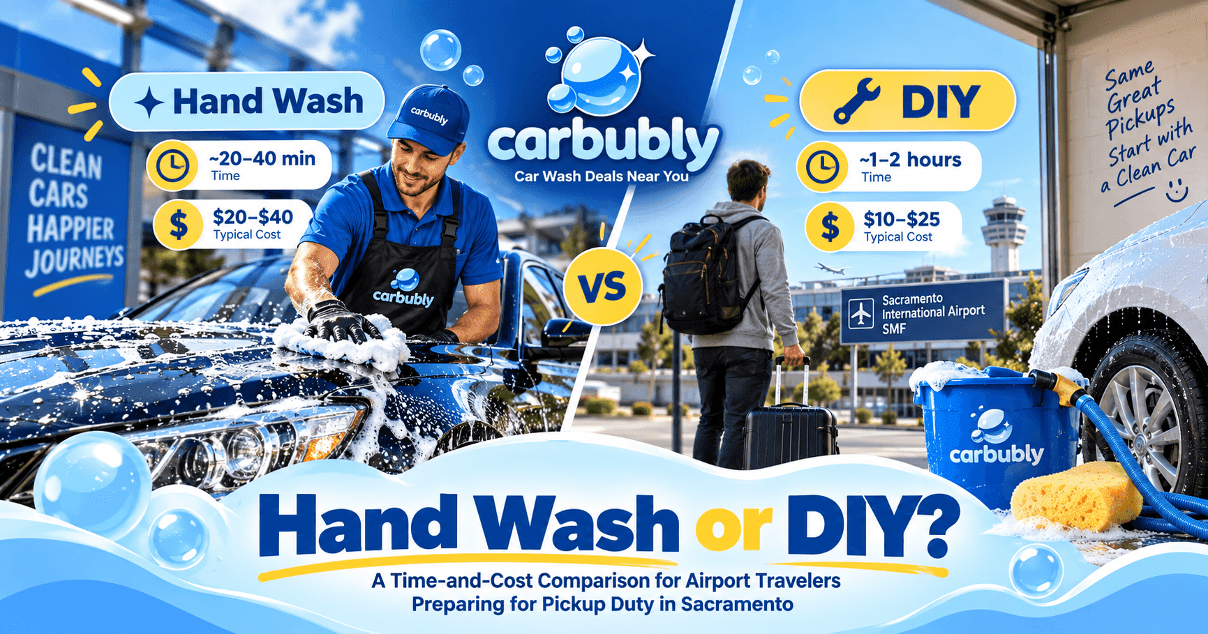 Hand Wash or DIY for Sacramento Airport Pickup