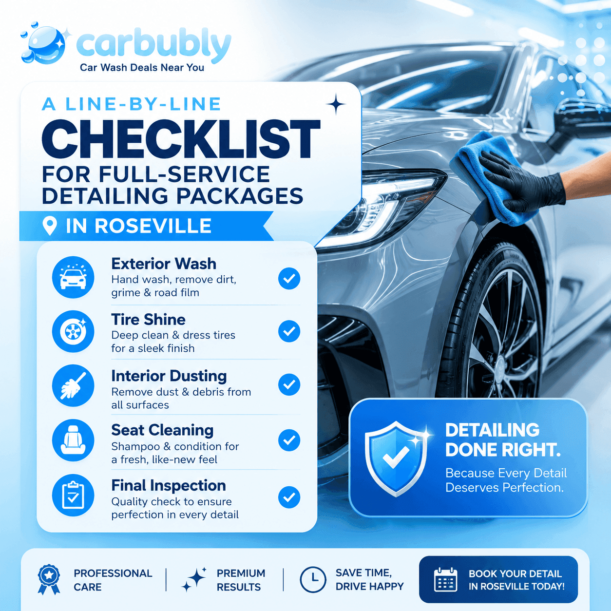 Full-Service Detailing Roseville Package Checklist