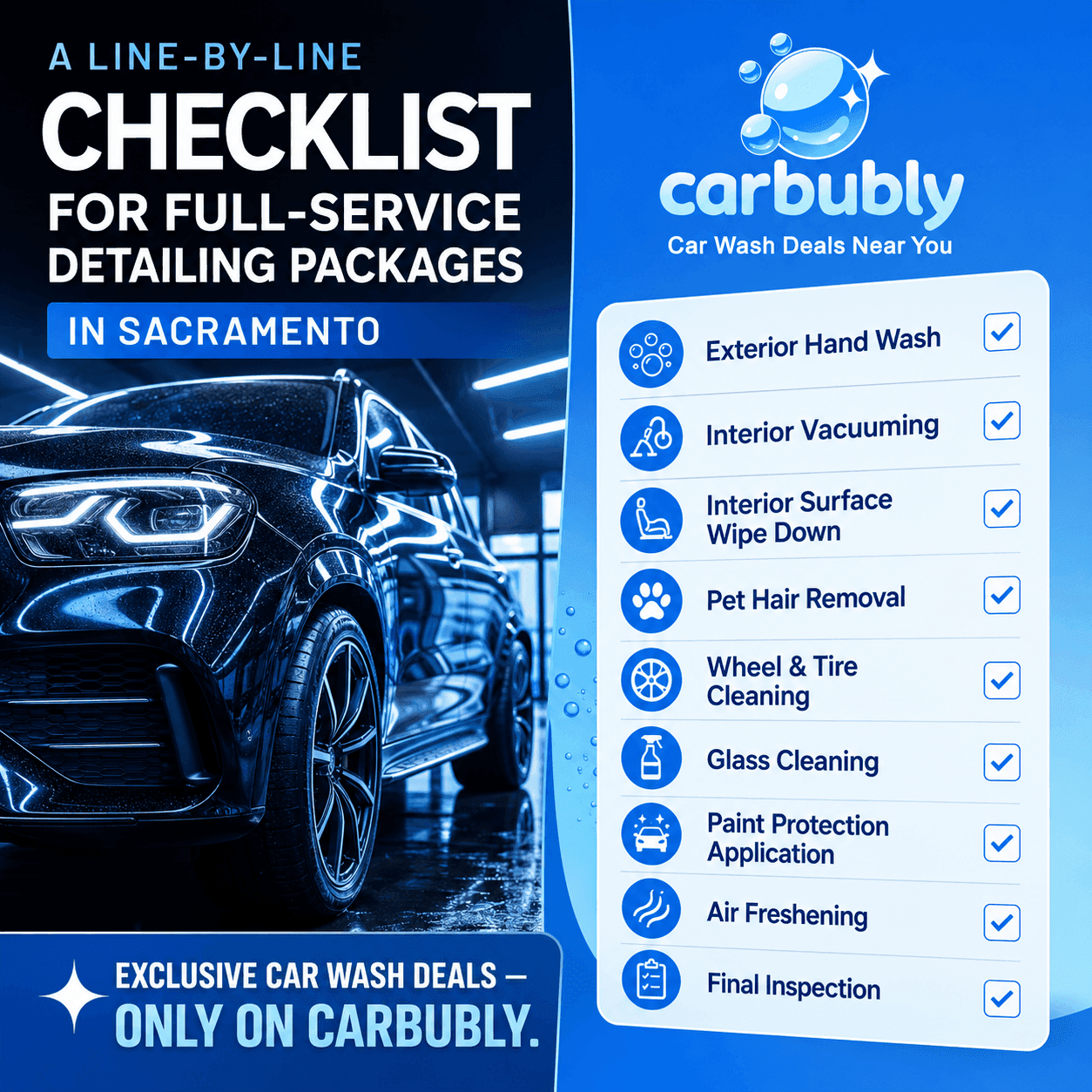 Checklist for Full-Service Detailing Packages in Sacramento