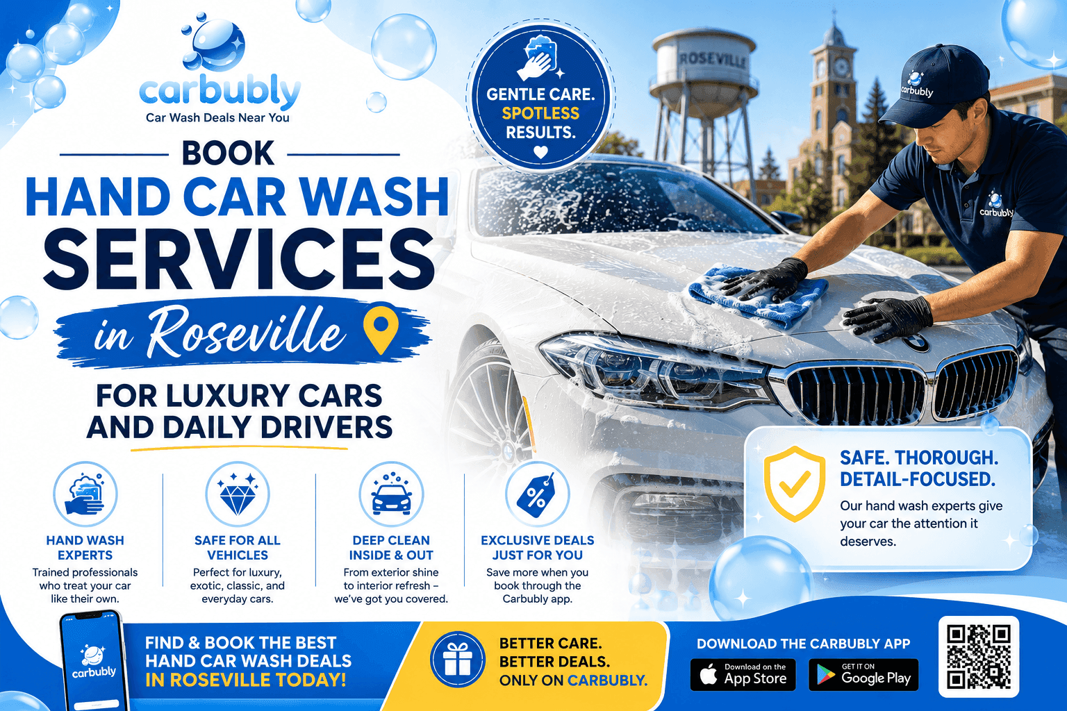 Book Hand Car Wash Services in Roseville for Luxury Cars