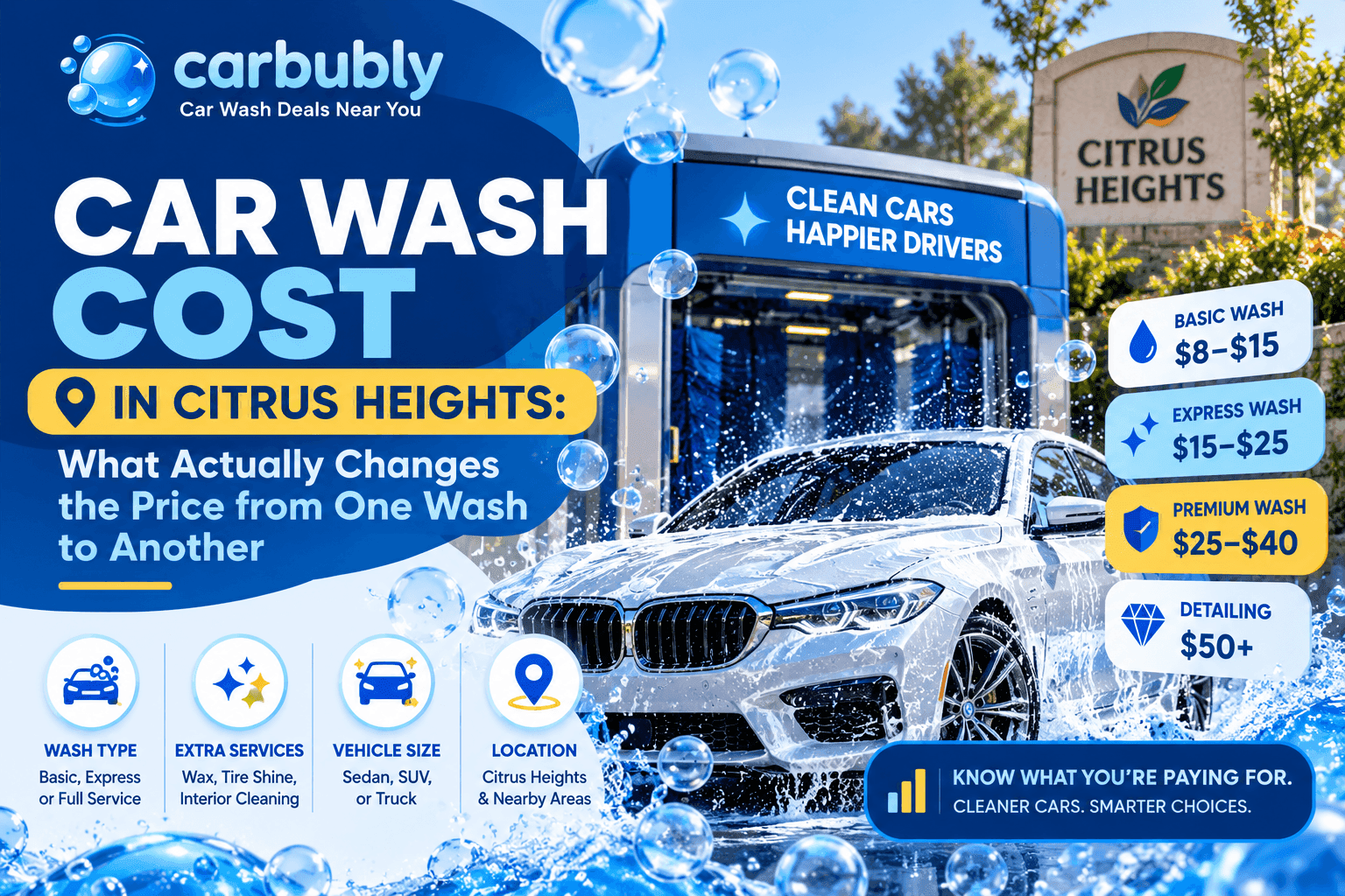 Car Wash Cost Citrus Heights: What Changes Price