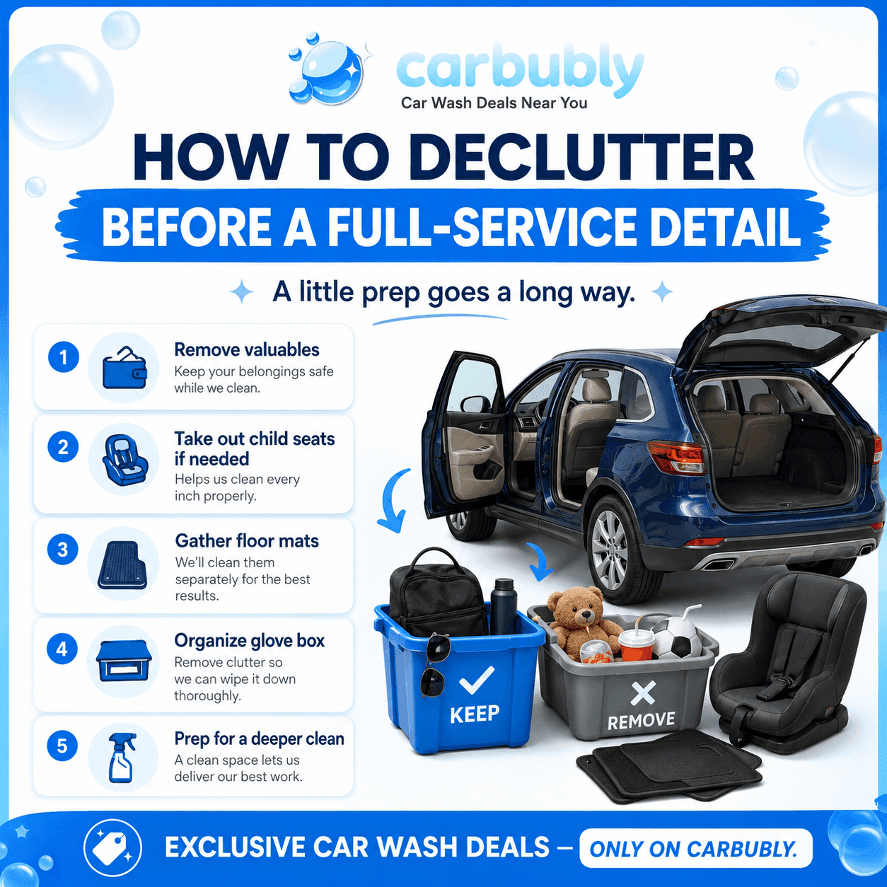 How to Declutter Before a Full-Service Detail