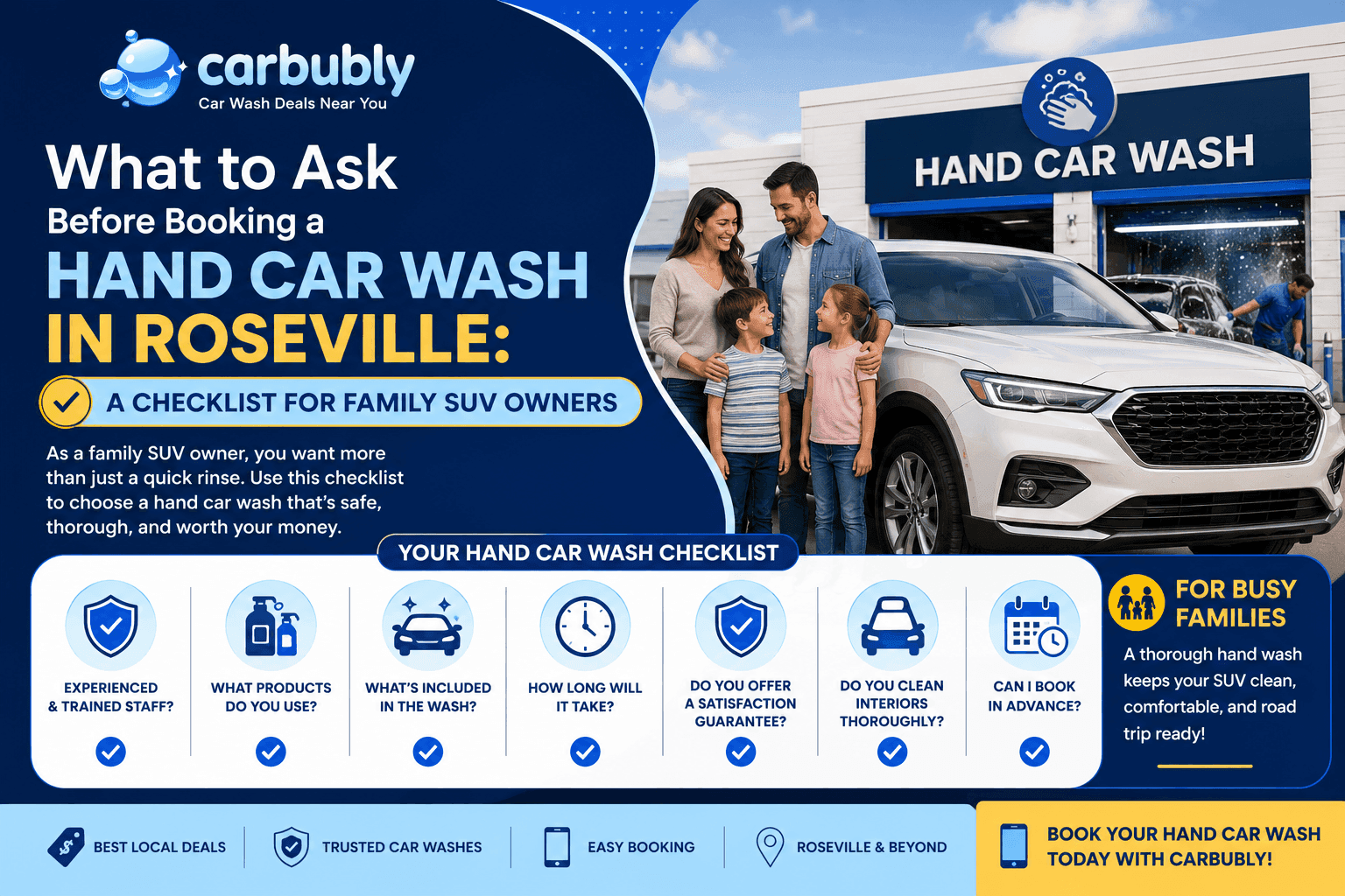 Hand Car Wash in Roseville for Family SUV Owners